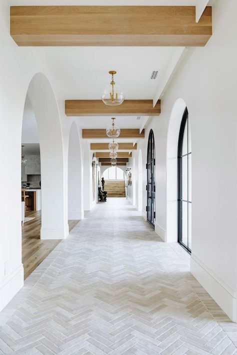 Utah Style, Hallway Inspiration, Hallway Design, Hallway Designs, Escape Plan, Modern Mountain, Built In Desk, Spanish Colonial, Hallway Ideas