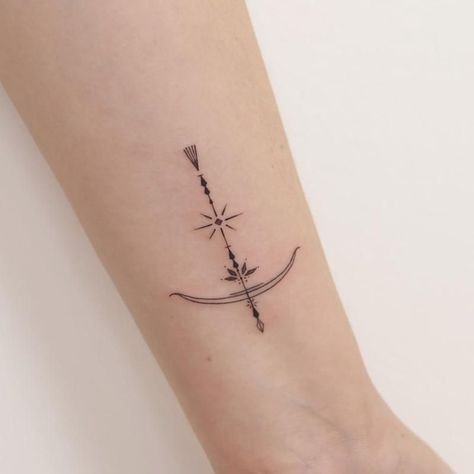 Wrist Sagittarius Tattoo 1 Creative Sagittarius Tattoos, Sagittarius Matching Tattoo, The Archer Sagittarius Tattoo, Delicate Sagittarius Tattoo, Sagittarius Arm Tattoo, Saggitarius Tattoo For Women, Bringer Of Light Tattoo, Sagitarius Tattoo Ideas Sagittarius Men, Dainty Sagittarius Tattoo