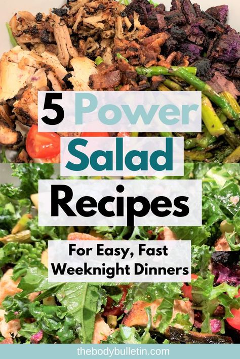 Power Salad Recipes, Fast Weeknight Dinners, Free Clean Eating Meal Plan, Salads For Dinner, Filling Salads, Simple Clean Eating Meal Plan, Clean Eating Guide, Clean Eating Diet Plan, Healthy Eating Meal Plan