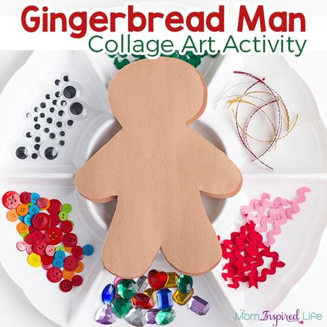 Decorate a Gingerbread Man Art Activity for Kids Gingerbread Man Art, Gingerbread Man Preschool, Gingerbread Man Crafts, Art Activity For Kids, Collage Craft, Gingerbread Man Activities, Gingerbread Activities, Christmas Crafts For Toddlers, Gingerbread Crafts