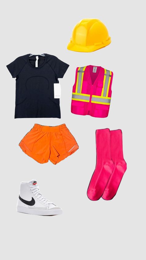 #neon #Halloween #costume #halloweeninspo Diy Construction Worker Costume, Construction Costume Women's, Neon Construction Worker Costume, Gatorade Costume, Hollween Costumes Ideas 2023, Construction Worker Outfit, Neon Halloween Costume, Halloween Costumes For Moms, Construction Worker Costume