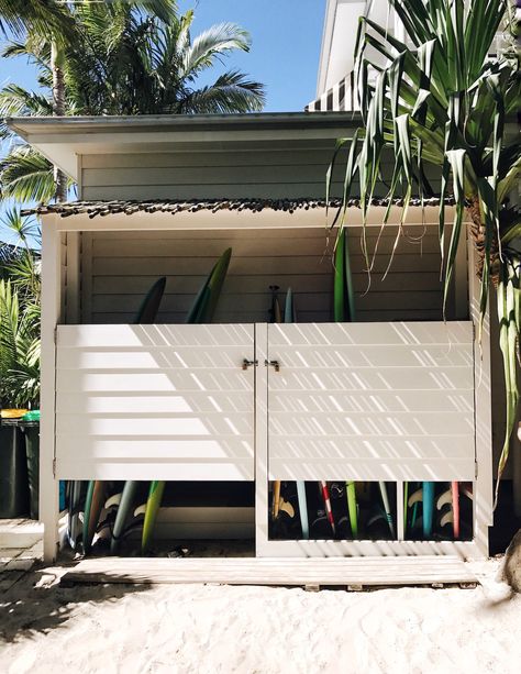 The Atlantic Byron Bay: Lifestyle Hotel Review Paddleboard Storage, The Atlantic Byron Bay, Beach Storage, Surfboard Storage, Beach House Tour, Board Storage, Surf House, Surf Shack, Beach Shack