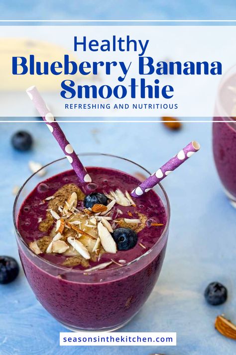 Begin your day with our Healthy Blueberry and Banana Smoothie, a perfect blend of nutrition and taste. Loaded with essential nutrients and vibrant flavors, this quick and easy smoothie is ideal for busy mornings or a satisfying snack throughout the day. Blueberry Smoothies Healthy, Blueberry Smoothie Recipe Healthy, Blueberry Banana Smoothie Recipe, Blueberry Smoothie Recipe Easy, Blueberry And Banana Smoothie, Blueberry Banana Smoothie Recipes, Blueberry Smoothie Recipe, Blueberry Banana Smoothie, Smoothie Recipes Strawberry