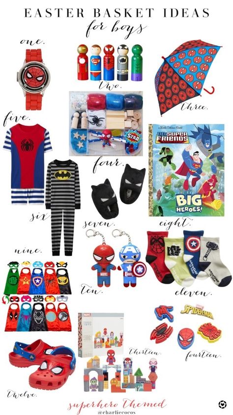 Toddler boy easter basket ideas boys easter basket easter basket ideas Toddler easter basket superhero easter basket spiderman easter basket sensory kit superhero toys Follow me in the @LTK shopping app to shop this post and get my exclusive app-only-content! #liketkit #LTKkids #LTKSeasonal @shop.ltk https://liketk.it/434ws Superhero Gift Basket, Easter Basket 7 Year Boy, Easter Basket Ideas For 4 Year Boy, Easter Baskets For Boys Age 6, Spider Man Easter Basket, Easter Basket 3 Year Boy, Little Boy Easter Basket, Easter Baskets For Toddler Boys, Toddler Easter Basket Ideas Boys