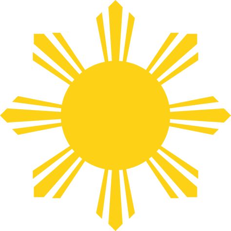 File:Sun Symbol of the National Flag of the Philippines.svg Flag Of The Philippines, Traditional Filipino Tattoo, Philippines Tattoo, Filipino Flag, Tattoo Son, Flag Drawing, Sun Drawing, Filipino Tattoos, Native American Tattoos