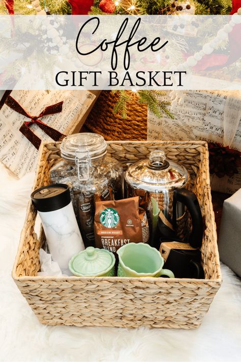 8 Creative Gift Basket Ideas - Bless'er House Unique Christmas Gift Baskets, Baking Kit Gift, Coffee Lover Gifts Basket, Nestle Coffee, Movie Night Gift Basket, Coffee Basket, Creative Gift Baskets, Coffee Creamers, Christmas Gift Baskets Diy