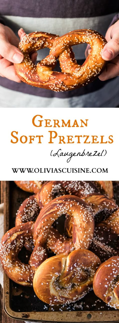 German Soft Pretzels (Laugenbrezel) | www.oliviascuisine.com | Oktoberfest is here and I'm sure you're looking for a good pretzel recipe to go with all that beer! ;-) German Soft Pretzel Recipe, Soft Pretzels Recipe, Pretzel Recipes, Soft Pretzel Recipe, Pretzel Recipe, German Bread, German Dishes, Oktoberfest Food, German Cooking