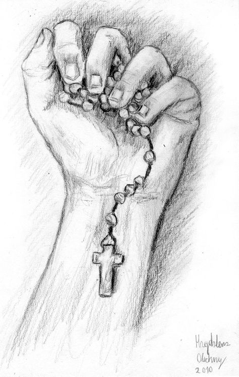 Rosary by Magianna Faith Drawings Sketches, Christian Drawings Pencil, Christian Drawings Inspiration, Jesus Drawings Sketches, Catholic Drawings, Rosary Drawing, Practice Drawing Hands, God Drawings, Jesus Christ Drawing