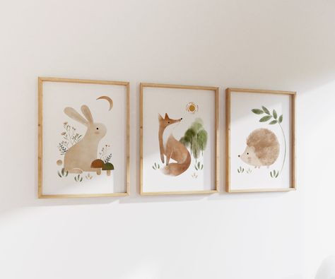 Woodland Art Print, Woodland Animal Wall Art, Nursery Illustration, Woodland Nursery Art, Safari Art, Enchanting Forest, Woodland Nursery Theme, Woodland Art, Woodland Animal Prints