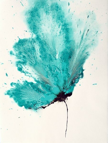 "Art Abstract Flower Painting Teal Blue 18 x 24 Original Floral Wall Art" - Acrylic On Cotton Ragg Paper, in Floral and Flower Paintings by Catherine Jeltes, Gallery Zoo Art.  $237.00 (shipping included in price.)  http://www.galleryzooart.com/art/art-abstract-flower-painting-teal-blue-18-x-24-original-floral-wall-art/ Zoo Art, Seni Cat Air, Abstract Flower Painting, Lukisan Cat Air, Ink Drawings, Abstract Flower, Flower Wall Art, Floral Wall Art, Abstract Flowers