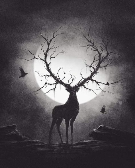 King Crowns, Black Metal Art, Moody Art, Deer Art, Charcoal Art, Desenho Tattoo, Arte Obscura, 문신 디자인, Landscape Drawings