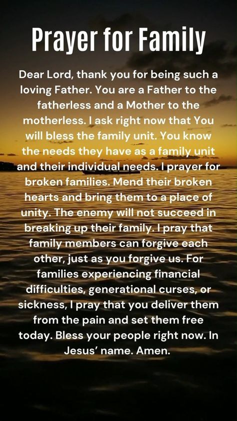 A prayer for your family to be blessed and strengthened. #inspiration #prayer #family #blessed #forgiveness | Inspired Encouragement | Inspired Encouragement · Original audio Prayers To Pray For My Family, Family Prayers For Unity, Night Prayer For Family Protection, Family Prayers For Blessings, Praying For Family, Prayers For My Family, Morning Prayer For Family, Prayers For Family Protection, Prayers For Family