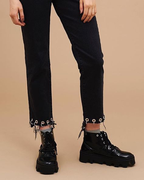 Brush yourself off and try again... the Duster Jean is back in stock 👉 theraggedpriest.com #theraggedpriest Diy Black Jeans, Pants Alterations, Fashion Definition, Fashion Quiz, Fashion Headbands, Diy Pants, Haine Diy, Mode Punk, Look Jean