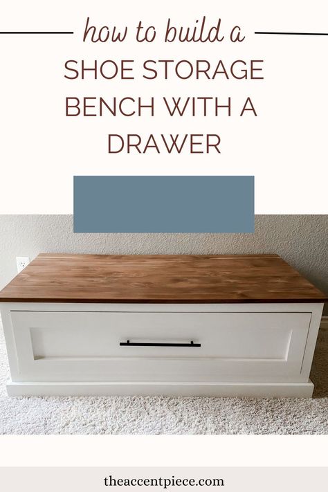 Mudroom Shoe Storage Bench, Bench Drawer Storage, Drawers Fronts Ideas, Diy Storage Bench With Drawers, Shoe Rack Bench Diy Plans, Shoe Storage Drawers Diy, Diy Closet Bench With Storage, Diy Mudroom Bench With Drawers, Diy Entrance Bench With Storage