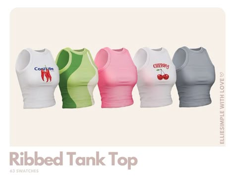 (Preview) Elliesimple - Ribbed Tank Top | Patreon The Sims 4 Cc Tank Top, Sims 4 Football Uniform Cc, Sims 4 Top Cc Female, Sims 4 Tank Top Cc, Sims 4 Cc Tank Top, Sims 4 Clothing Cc Patreon, Sims 4 Tank Top, Sims Cc Tops, Boxers Women