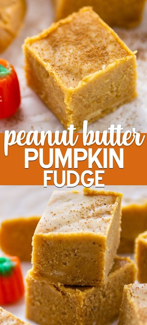 Peanut Butter Pumpkin Fudge is a must for fall! This foolproof pumpkin fudge has peanut butter in it - the combo sounds weird but it works. It's an easy fudge recipe everyone loves! Fall Fudge, Easy Fudge Recipe, Pumpkin Peanut Butter, Pumpkin Fudge, Peanut Butter Fudge Recipe, Easy Fudge, Peanut Butter Fudge Easy, Christmas Fudge, Peanut Butter Pumpkin