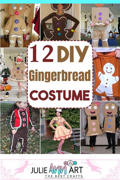 Head on to a sweet, artistic adventure and bring the gingerbread fantasy to life by getting inspiration from this series of easier-to-DIY gingerbread costume ideas. Gingerbread Customes, Gingerbread Men Costumes Diy, Ginger Bread Costume Diy, Gingerbread From Shrek Costume, Gingerbread Dress Up, Gingerbread Shirt Diy, Gingerbread Man Costume Shrek, Gingerbread Man Shrek Costume, Easy Diy Shrek Character Costumes