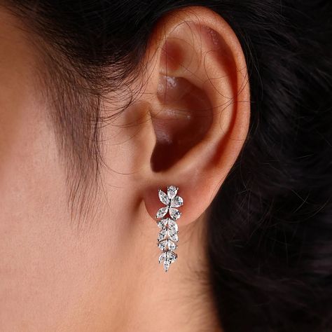 Huitan Graceful Luxury Zirconia Pendant Earrings Bridal Wedding Accessories Delicate Female Silver Wedding Function, Moissanite Earrings, Hanging Earrings, Earrings Drop, Pendant Earrings, Bridal Earrings, Bridal Wedding, Wedding Accessories, Girlfriend Gifts