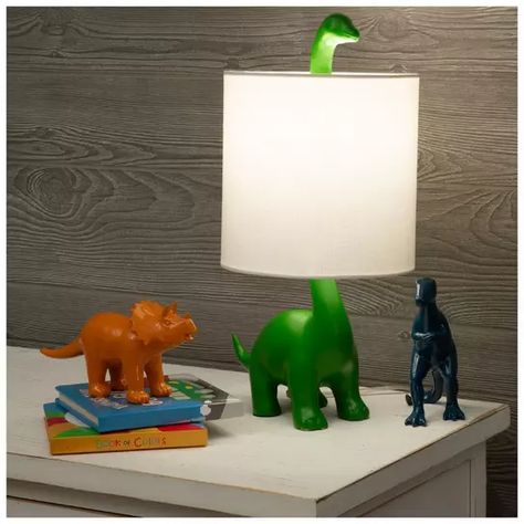 Green Long Neck Dino Lamp | Hobby Lobby | 2433332 Little Boy Dinosaur Room, Dino Kids Room, Dinasour Bedroom, Dinosaur Room Boys, Diy Dinosaur Decor, Dinosaur Toddler Room, Dinosaur Boys Room Decor, Toddler Boy Room Themes, Dinosaur Theme Room