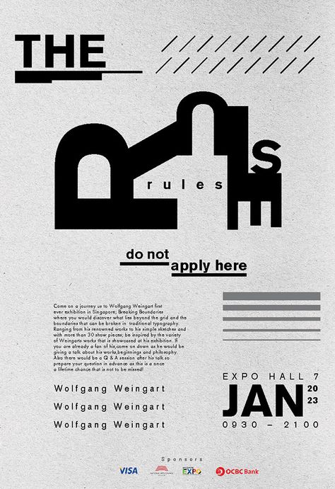 Typography poster - Wolfgang Weingart on Behance Swiss Punk Typography, New Wave Typography, Wolfgang Weingart, Punk Typography, Protest Posters, Typo Design, Punk Design, Typography Poster Design, Typographic Poster