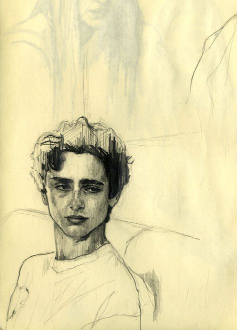 Call Me By Your Name Drawing, Call Me By Your Name Art, Timothee Chalamet Drawing, Girl Illustration Art, Luca Guadagnino, Collage Des Photos, Timmy T, Call Me By Your Name, Makeup Eyes