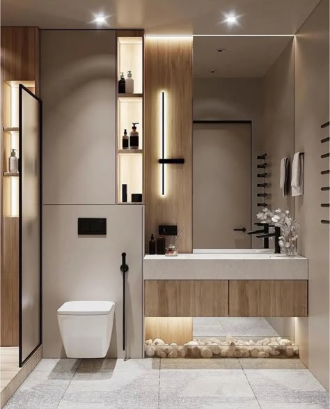 Small Full Bathroom, Beautiful Bathroom Designs, Best Bathroom Designs, Washroom Design, Bathroom Design Decor, Toilet Design, Bathroom Inspiration Decor, Bathroom Design Luxury, Bathroom Layout