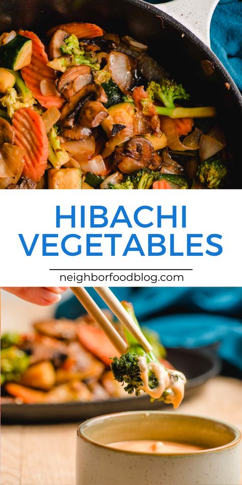 Asian Recipes With Vegetables, Asian Fried Vegetables, Japanese Vegetable Dishes, Veggie Hibachi Recipes, Japanese Steakhouse Vegetables, Summer Stir Fry Recipes, Japanese Stir Fry Hibachi, Hibachi Broccoli Recipe, Japanese Side Dishes Vegetables