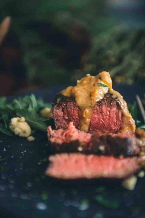 Sous Vide Filet Mignon Recipe, Blue Cheese Steak Sauce, Cheese Sauce For Steak, Wine Sauce For Steak, Sous Vide Filet Mignon, Steak Toppings, Smoked Baked Potatoes, Steak Sauce Recipes, Butter Poached Lobster