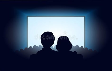 Silhouettes a loving couple at movie theater. On the image is presented silhouet #Sponsored , #Affiliate, #PAID, #loving, #movie, #presented, #couple Movie Theater Painting, Memories Drawing Ideas, Movie Theater Drawing, Movie Theater Illustration, Theater Illustration, Movie Canvas Painting, Art Class Posters, Dark Lovers, Pencil Art Love