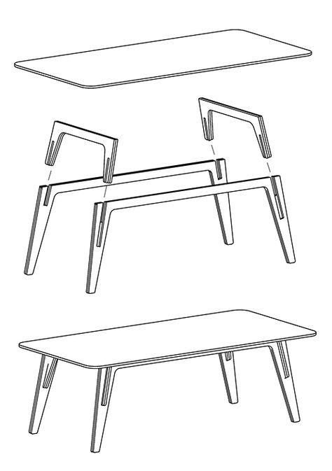 Cnc Furniture Plans, تصميم الطاولة, Plywood Projects, Cnc Furniture, Flat Pack Furniture, Esstisch Modern, Cnc Wood, Cnc Design, Folding Furniture