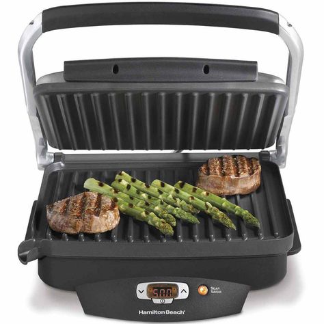 Steak Lover's™ Indoor Grill (25331) Parrilla Interior, Indoor Electric Grill, Indoor Grills, Searing Meat, George Foreman, Indoor Grill, Grill Plate, Juicy Steak, Hamilton Beach