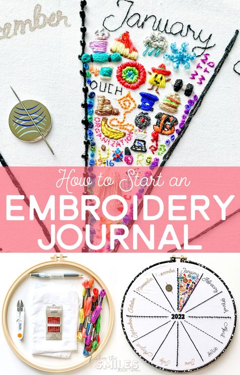 2023 Cross Stitch, Year Of Stitches Embroidery, Stitching Journal Ideas, Year In Review Embroidery, Create Embroidery Pattern, Yearly Embroidery Journal, Hand Embroidery Journal, Best Embroidery Fabric, Thread Journal Embroidery