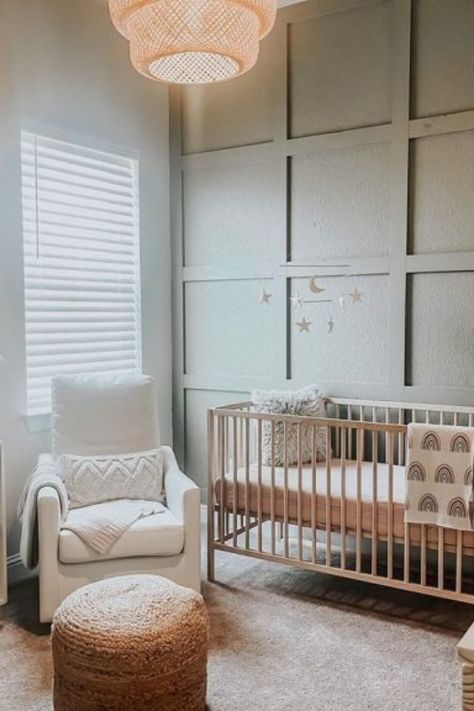 If you're wondering how to make the nursery look beautiful, here are expert tips and tricks to help you achieve that. While there are many ways to elevate the nursery, the good news is that some things are easy to do without spending a fortune. Nursery Without Dresser, Sage Green And Mauve Nursery, Sage Green Nursery Ideas, Ikea Nursery Ideas, Green Nursery Ideas, Ikea Sniglar Crib, Green Nursery Decor, Sage Green Nursery, Sage Green Curtains