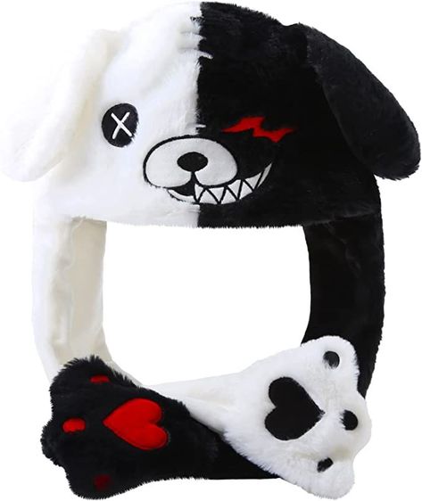 🌸Movable Bear Ears Hat. The black white bear has a built-in air pump device. When you press its two paws, the ears will beat. You can squeeze your paws rhythmically with the music, and your ears will beat rhythmically! You can use bunny cap to shoot short videos and participate in parties, and your body can't help dance ! Bunny Hat, Animal Hats, Bear Hat, Bear Ears, White Bear, Ear Hats, Fur Fabrics, Cool Hats, Cute Plush