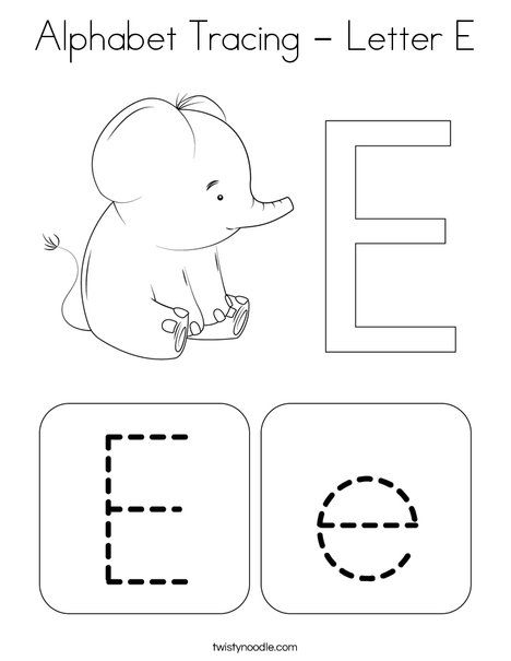 Alphabet Tracing - Letter E Coloring Page - Twisty Noodle E Letter Worksheet, Letter E Crafts For Preschoolers, Letter E Activities For Preschool, Letter E Coloring Page, Letter E Tracing, Preschool Sheets, E Coloring Page, Letter E Activities, Letter E Craft