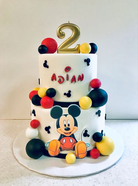 Mickey Mouse Themed Cake, Mickey Mouse Birthday Cake Ideas, Tort Mickey Mouse, Oh Twodles Birthday Boy Cake, Mickey Mouse 2nd Birthday Cake, Mickey Mouse Birthday Cake 2nd, Mickey Mouse Cake 1st Birthday, Mickey Mouse Cake Design, Mickey Mouse Cake Ideas