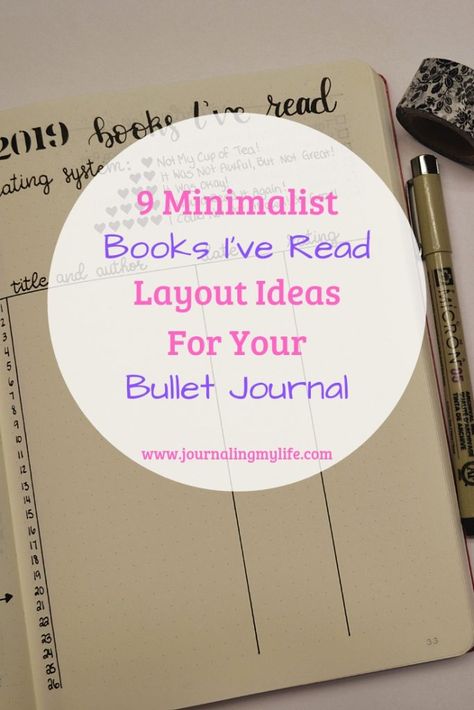 9 Minimalist 'Books I've Read' Layout Ideas For Your Bullet Journal • Journaling My Life Minimalist Bullet Journal, Book Layouts, Bullet Journal Minimalist, Bullet Journal Stencils, Journal Tips, Minimalist Book, Bullet Journal Key, Minimalist Font, Bullet Journal How To Start A