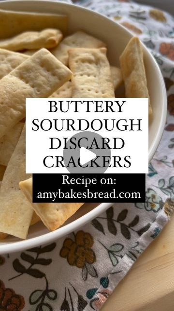 Amy Coyne | Sourdough recipes & help with your bakes on Instagram: "You are going to love this! Buttery sourdough discard crackers. They’re not only ridiculously easy to make but also quick – from mixing to munching in under an hour! ⏰  Give them a try and let me know what you think! Tag a friend who needs to use up some sourdough discard and grab the recipe on my website (link in profile).  #sourdough #sourdoughdiscard #sourdoughdiscardrecipe #sourdoughbaking #sourdoughbread #sourdoughcrackers #wildyeast" Sourdough Discard Crackers, Discard Crackers, Recipe Using Sourdough Starter, Sourdough Starter Discard Recipe, Homemade Sourdough Bread, Homemade Bread Recipes Easy, Sourdough Starter Recipe, Homemade Crackers, Sourdough Discard