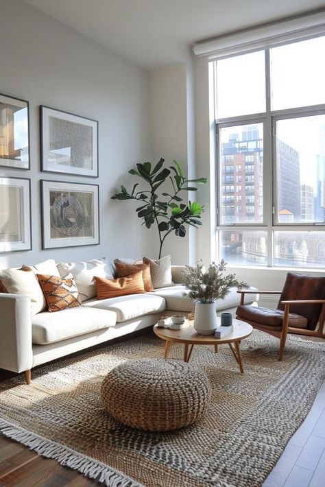 29 Innovative Tiny Living Room Ideas to Maximize Your Space 10 Cozy But Modern Living Room, Simple Clean Living Room, Small Simple Living Room Ideas, Scandinavian Small Living Room Ideas, Airy Living Room Ideas, Minimalist Small Living Room Ideas, Small Living Room Minimalist, Living Room Without Tv, Tiny Living Room Ideas