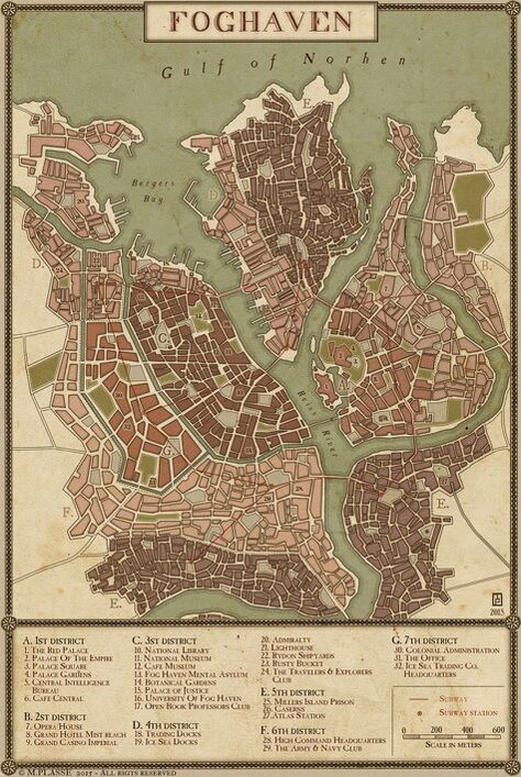 Cool steampunk city Cartographers Guild, Steampunk City, Fantasy City Map, Fantasy Map Making, Imaginary Maps, Fantasy World Map, Tabletop Rpg Maps, Rpg Map, Town Map