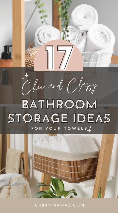 Looking for chic and classy bathroom storage ideas for your towels? Check out these 17 insanely chic bathroom storage ideas for towels. Bathroom Caddy Decor Ideas, Bathroom Basket Storage Ideas, Bathroom Towel Storage Baskets, Bathroom Vanity Alternatives, Bidet Towel Storage, Bathroom Towel Storage Ideas The Wall, Towels Under Bathroom Sink, Bathroom Towel Organization, Display Towels In Bathroom