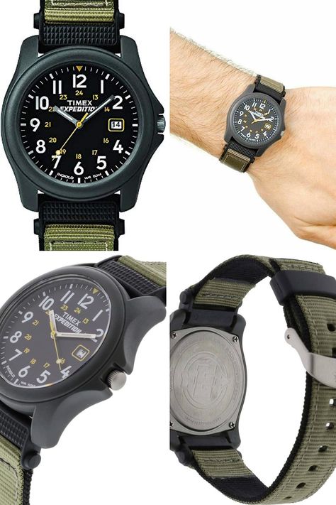 It's a little lighter than previous counterparts and has an additional Fast Wrap strap with nylon velcro and the signature Indiglo night light has been added. Timex has taken Expedition watches to new depths with water-resistant materials so you're ready for any adventure. Tested to withstand the elements, Timex Expedition watches are rugged tools designed to be a reliable companion for exploration. Timex Expedition, Watch Green, Timex Watches, Men's Watches, Adventure Awaits, Wrist Watches, Night Light, Wrist Watch, Leather Straps