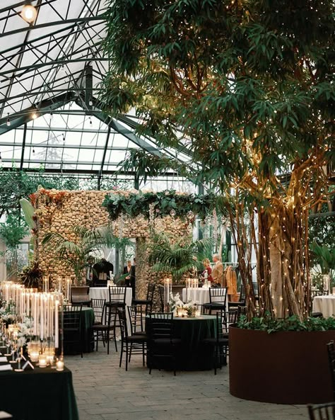 Winter Wedding In Greenhouse, Wedding Venue Canada, Wedding Green House, Green House Wedding Receptions, Green House Event Space, Greenhouse Wedding Aesthetic, Conservatory Wedding Ceremony, Indoor Woodland Wedding, Winter Greenhouse Wedding