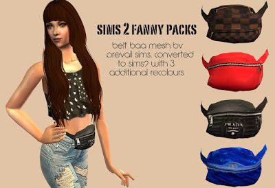 Fanny Packs for s2 - Grecadea sims Sims 4 Fanny Pack, Finding Fanny, Blog Schedule, Ts2 Cc, Sims 4 Clutter, Summer Is Here, Sims 4 Custom Content, Sims 2, Love At First Sight