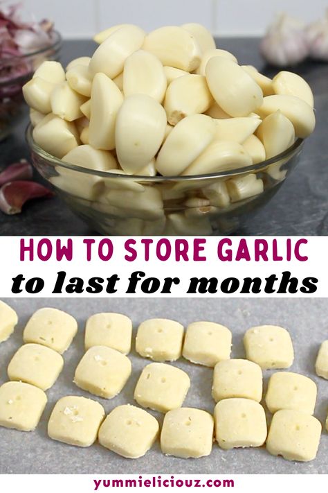 How to preserve fresh garlic. Learn how to store garlic and keep it fresh for long. How To Can Garlic, How To Store Fresh Garlic, How To Store Garlic Long Term, How To Preserve Fresh Garlic, Freeze Garlic Cloves, How To Preserve Garlic, Garlic Cubes, Preserve Garlic, Freezing Garlic