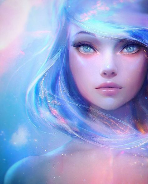 Digital Art в Instagram: «Shared by : @artsofheaven  art by @rossdraws . . . . . ____________________  #digitalartwork #digitalpainting #digitalsketches…» Digital Art Girl Sketch, Crystal Digital Art Tutorial, Crystal People Fantasy Art, Galaxy Girl Art, Blue Hair Girl Art, Fairy Tale, Digital Portrait Art, Realistic Art, Digital Art Girl