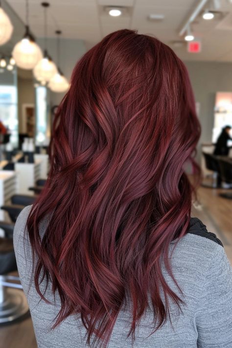 Wine Hair Color Burgundy With Highlights, Dark Wine Hair, Dark Wine Red Hair, Cherry Red Hair Color, Wine Red Hair Color, Crimson Red Hair, Hair Styles To Try, Hair Color Names, Burgundy Red Hair