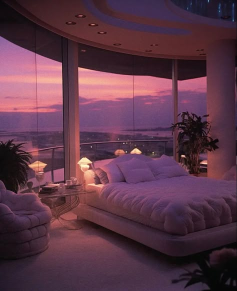 Rich Bedroom, Penthouse Aesthetic, 80s Interior Design, Nyc Penthouse, 80s Interior, Beautiful Bedroom Decor, Dream Apartment Decor, Luxury Penthouse, Dream House Rooms