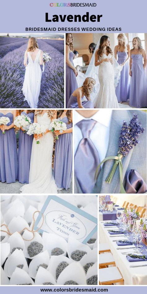 Lavender And White Wedding, Bridesmaid Dresses Lavender, Lavender Wedding Theme, Lilac Bridesmaid, Greenery Flowers, Lavender Bridesmaid, Dresses Lavender, Lavender Bridesmaid Dresses, White Bridal Gown