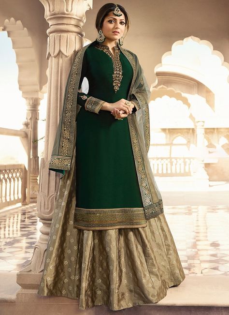 Mehandi Dress, Long Choli Lehenga, Drashti Dhami, Pengantin India, Lehenga Suit, Serial Actress, Green Lehenga, Gaun Fashion, Lehenga Style